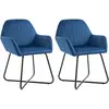 Image de vidaXL Chaises à manger lot de 2 Bleu Velours