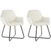 Image de vidaXL Chaises à manger lot de 2 Crème Velours