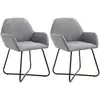 Image de vidaXL Chaises à manger lot de 2 gris clair tissu