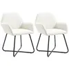 Image de vidaXL Chaises à manger lot de 2 crème tissu