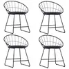 Image de vidaXL Chaises à manger similicuir lot de 4 noir acier