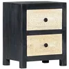 Image de vidaXL Manguier Table de Chevet Sculptée à la Main Table de Nuit Armoire de Chevet Commode Bout de Canapé Chambre à Coucher Maison