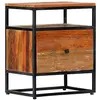 Image de vidaXL Table de Chevet Bois de Récupération et Acier Table de Nuit Armoire de Chevet Commode Bout de Canapé Chambre à Coucher Maison