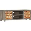 Image de vidaXL Meuble TV Gris 120 x 30 x 40 cm Bois massif de manguier