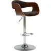Image de vidaXL Tabouret de bar Gris Bois courbé et tissu