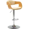 Image de vidaXL Tabouret de bar Crème Bois courbé et similicuir