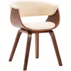 Image de vidaXL Chaise à manger crème bois courbé et similicuir