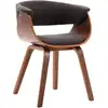 Image de vidaXL Chaise à manger Gris Bois courbé et tissu