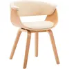 Image de vidaXL Chaise à manger crème bois courbé et similicuir