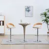 Image de vidaXL Tabourets de bar lot de 2 crème similicuir et bois courbé