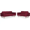 Image de vidaXL Ensemble de canapé 2 pcs Tissu Rouge Bordeaux