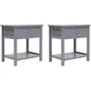 Image de vidaXL Tables de chevet 2 pcs Gris 40x29x42 cm Bois de Paulownia