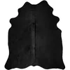 Image de Tapis en peau de vache véritable Noir 150 x 170 cm