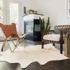 Image de vidaXL Tapis en peau de vache véritable 150 x 170 cm Beige