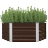 Image de vidaXL Jardinière surélevée Marron 129x129x46 cm Acier galvanisé