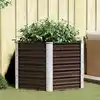 Image de vidaXL Lit surélevé de jardin Marron 129x129x77 cm Acier galvanisé