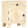 Image de vidaXL Table de Chevet Table de Nuit Armoire de Chevet avec 1 Tiroir et 1 Porte Chambre à Coucher Maison 40x30x50 cm Bois de Manguier Massif