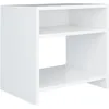 Image de vidaXL Table de Chevet, Armoire de Lit, Table de Nuit, Meuble de Chambre à Coucher Maison Intérieur, Moderne, Blanc Bois d’Ingénierie