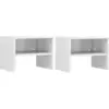Image de vidaXL Tables de chevet 2pcs Blanc brillant 40x30x30cm Bois ingénierie