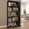 Image de vidaXL Bibliothèque/Séparateur de pièce Noir Bois d’ingénierie