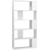 Image de vidaXL Bibliothèque/Séparateur de Pièce, Meuble de Rangement, Étagère à Livres Salon Salle de Séjour Chambre Intérieur, Moderne, Blanc Brillant