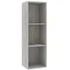 Image de Bibliothèque Meuble TV Gris béton 36x30x114cm Bois d'ingénierie