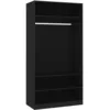 Image de vidaXL Garde-Robe, Armoire de Rangement, Étagère à Vêtements, Meuble de Chambre à Coucher, Organisateur de Maison Intérieur, Noir Bois d’Ingénierie