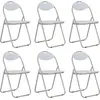Image de vidaXL Chaises pliantes à manger lot de 6 blanc similicuir