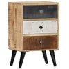 Image de vidaXL Table de Chevet Table de Nuit Armoire de Chevet avec 3 Tiroirs Chambre à Coucher Maison Intérieur 40x30x60 cm Bois de Manguier Massif