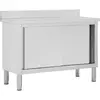 Image de vidaXL Table de travail avec portes coulissantes 120x50x(95-97)cm Inox