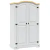 Image de vidaXL Garde-robe avec 2 portes Gamme Corona pin mexicain Blanc