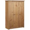 Image de vidaXL Pin Garde-Robe à 3 Portes Penderie Armoire de Rangement Stockage Armoire de Vêtements Chambre à Coucher Maison 118x50x171,5 cm Assortiment Panama