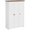 Image de vidaXL Pin Garde-Robe à 3 Portes Penderie Armoire de Rangement Stockage Armoire de Vêtements Chambre à Coucher Maison Blanc 118x50x171,5 cm Assortiment Panama