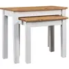 Image de vidaXL Tables gigognes 2pcs Blanc Bois pin massif Assortiment Panama