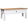 Image de vidaXL Table basse Blanc 100x60x43,5 cm Pin massif Assortiment Panama