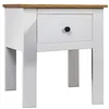 Image de vidaXL Pin Table de Chevet Table de Nuit avec 1 Tiroir Armoire de Chevet Table de Canapé Salon Salle de Séjour Chambre à Coucher Maison Intérieur Blanc