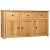 Image de vidaXL Pin Solide Buffet Armoire à Tiroirs Commode Dressoir Armoire de Rangement avec 3 Tiroirs et 3 Portes Salon Chambre à Coucher Maison 135x40x80 cm