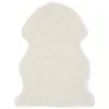 Image de Tapis 60 x 90 cm Peau de mouton synthétique Blanc