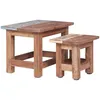 Image de vidaXL Tables Gigognes 2 pcs, Bouts de Canapé, Tables d'Appoint Gigognes, Meubles de Salon Salle de Séjour Maison Intérieur, Bois d'Acajou Massif