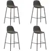 Image de vidaXL Chaises de bar lot de 4 gris foncé tissu