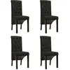Image de vidaXL Chaises à manger lot de 4 noir tissu