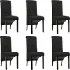 Image de vidaXL Chaises à manger lot de 6 noir tissu