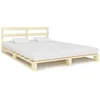 Image de vidaXL Cadre de Lit de Palette Sommier à Lattes Lit Double Lit Adulte Cadre à Lattes sur Pied Chambre à Coucher Maison 180x200 cm Bois de Pin Massif