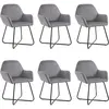 Image de vidaXL Chaises à manger lot de 6 gris velours