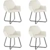 Image de vidaXL Chaises à manger lot de 4 Crème Velours