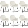 Image de vidaXL Chaises à manger lot de 6 crème velours