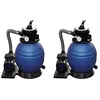 Image de vidaXL 2X Pompes à Filtre à Sable Pompe de Filtration Système de Filtration Pompe de Piscine Hors Sol Hors-Terre Bassin Jardin Extérieur 400 W 11000 l/h