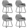Image de vidaXL Chaises à manger lot de 4 gris clair tissu