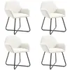 Image de vidaXL Chaises à manger lot de 4 crème tissu
