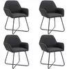 Image de vidaXL Chaises à manger lot de 4 noir tissu